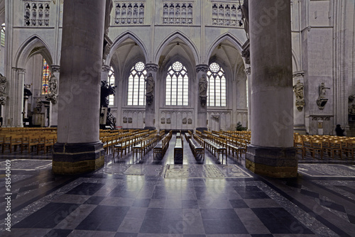 Interior of the Sint Rombout church. Mechelen. Belgium.