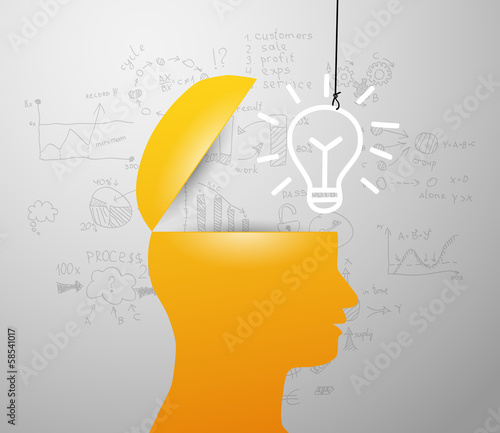 lamp in sIlhouette of a head