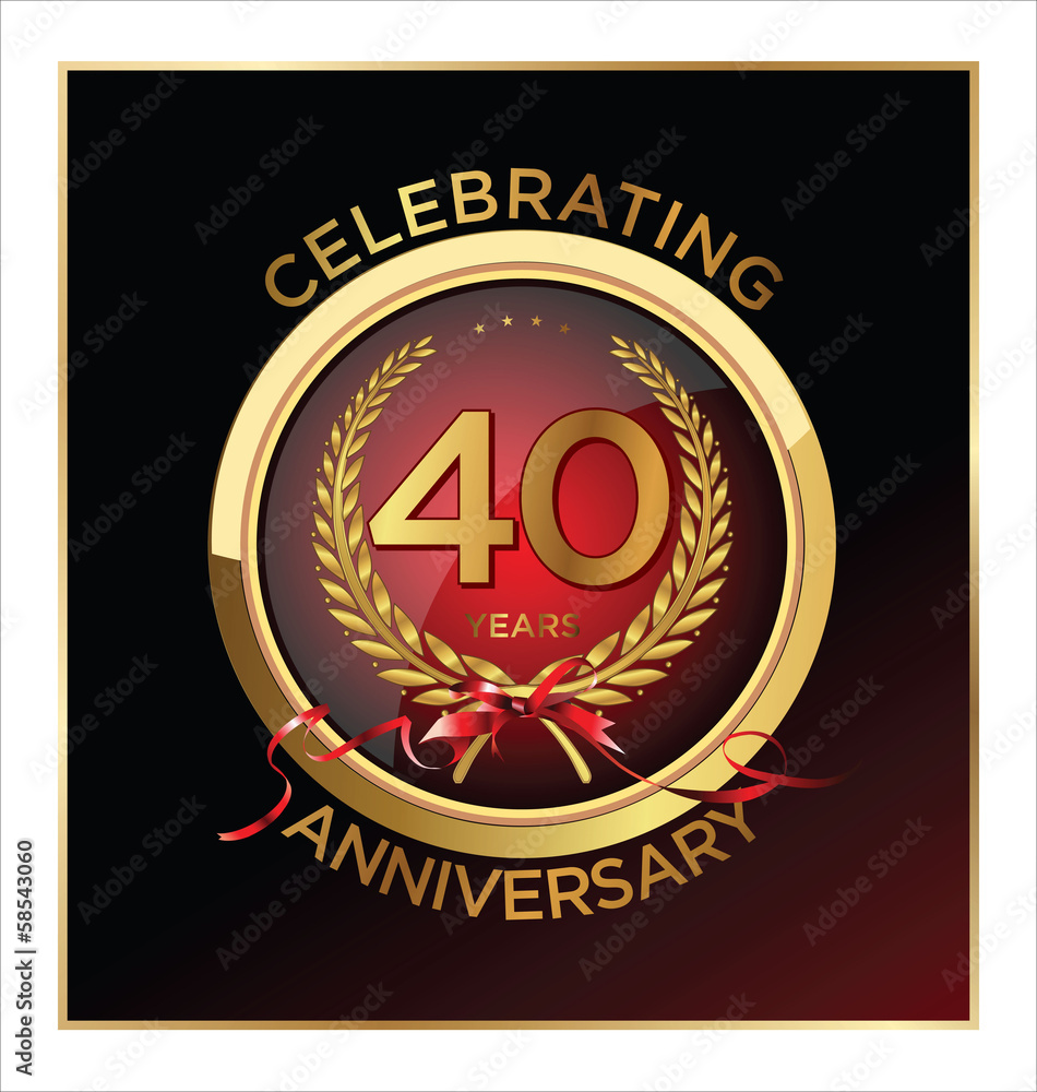 40 years Anniversary label 40 years Anniversary label