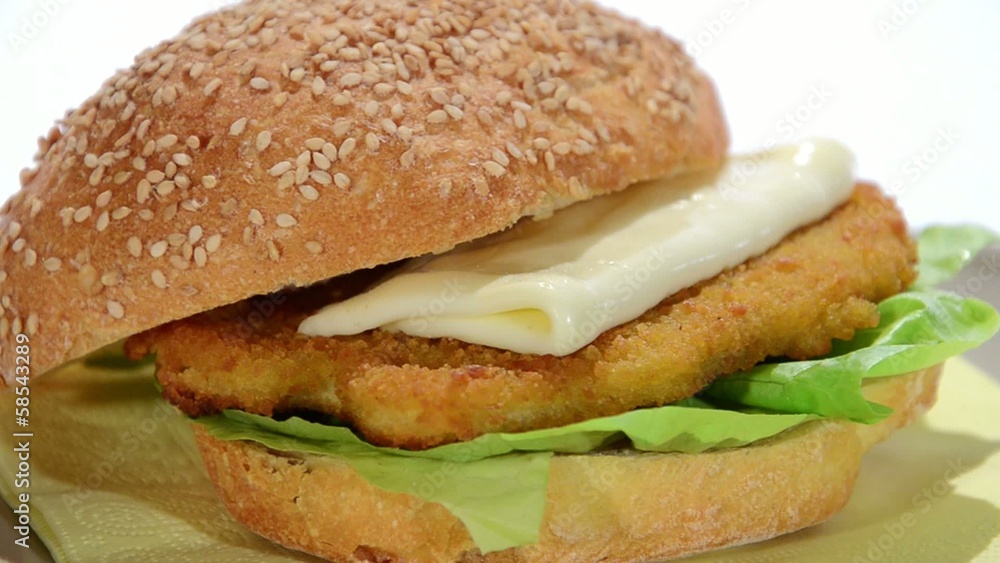 sesame seed bread with chicken cutlet and sottiletta sesame seed bread with chicken cutlet and sottiletta