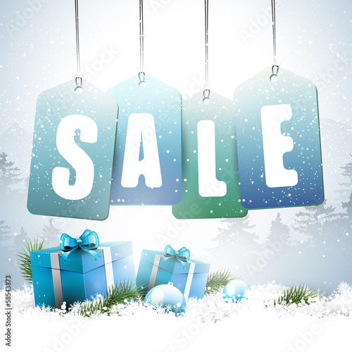Christmas sale - vector background