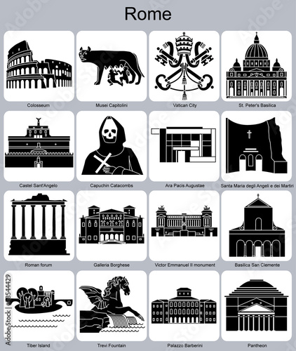Vászonkép Rome icons