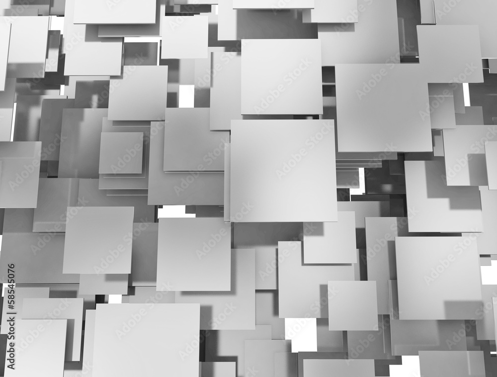 Fototapeta Abstrakcyjne metalowe nakładające się kwadraty