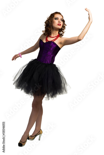 young attractive woman dancing