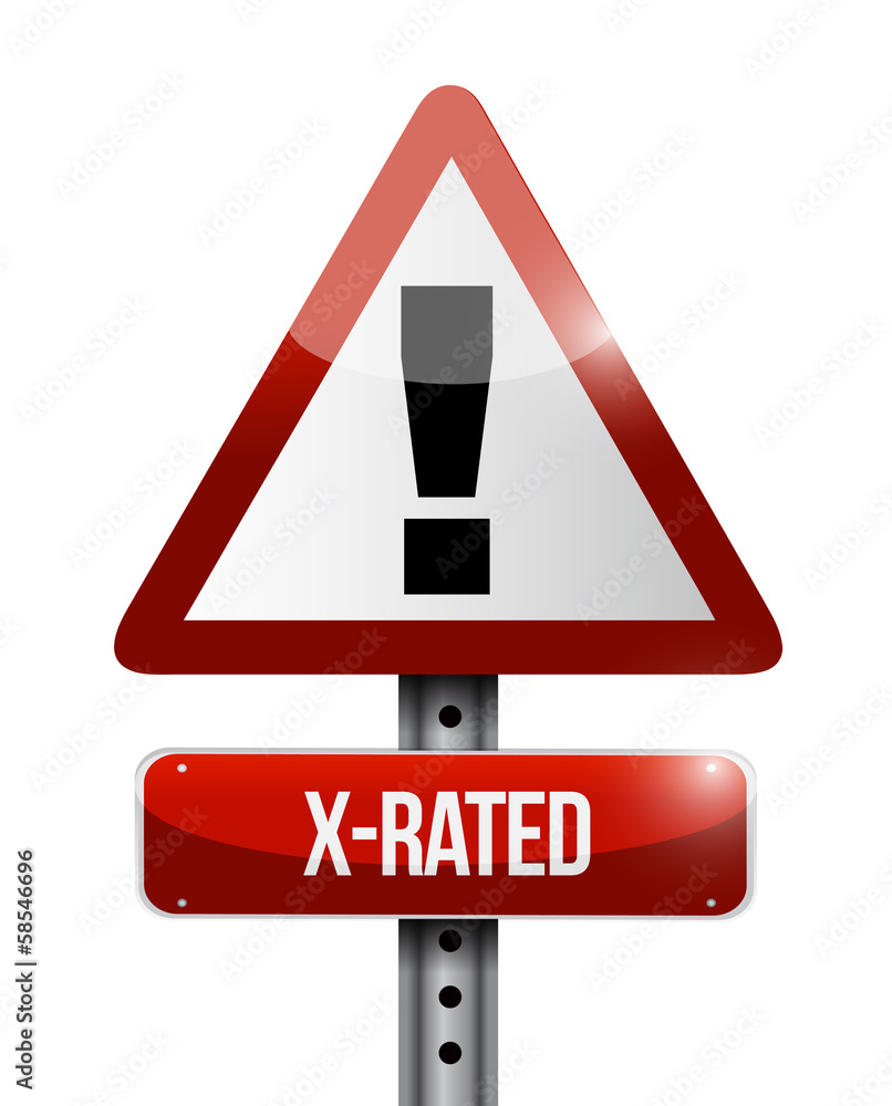 X-rated warning road sign illustration design