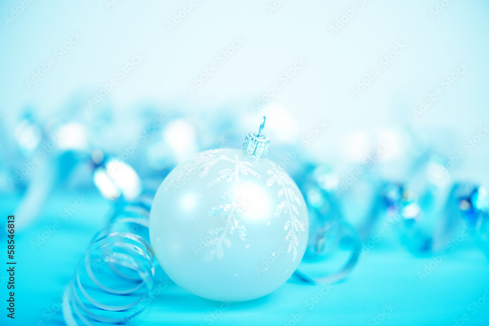 blue christmas ball