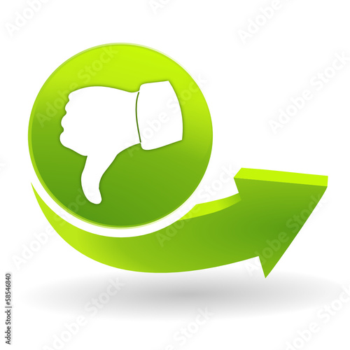 insatisfait sur symbole vert