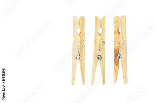 Clothes peg over white background