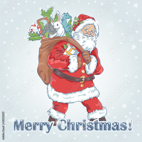 Christmas Santa Claus vintage postcard