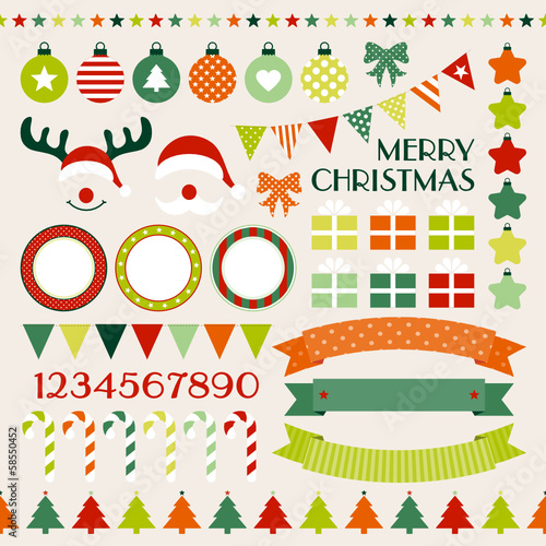 Retro Christmas Set Red/Green/Beige