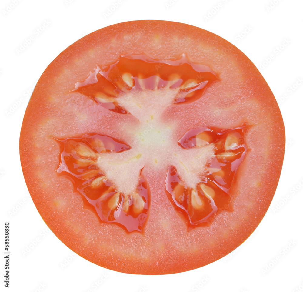 slice of tomato isolated on white slice of tomato isolated on white