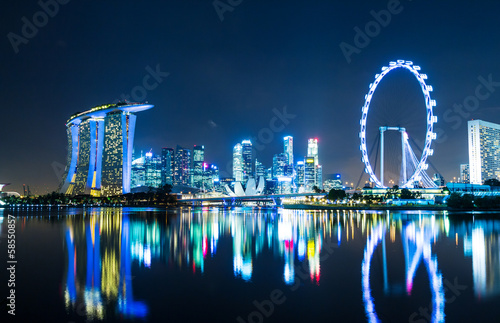 Singapore city at night