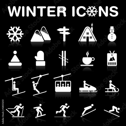 Winter Icons Set - (negative ver.) VECTOR eps8