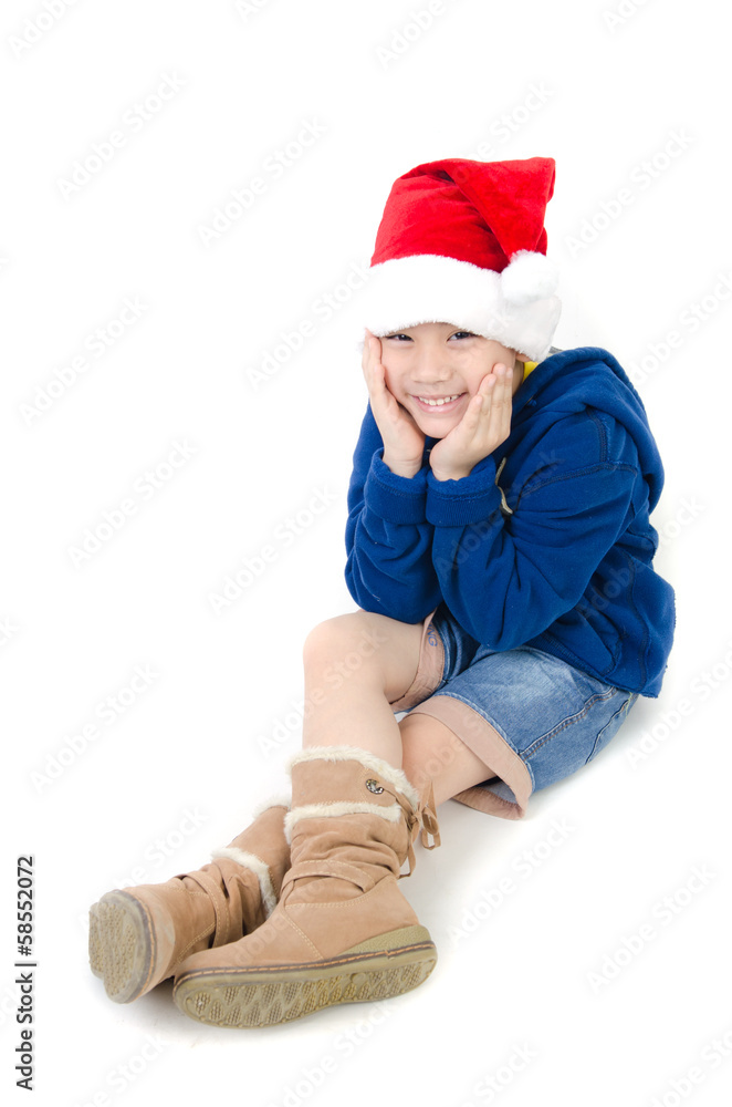 Portrait of Asian cute boy represents Christmas theme Portrait of Asian cute boy represents Christmas theme