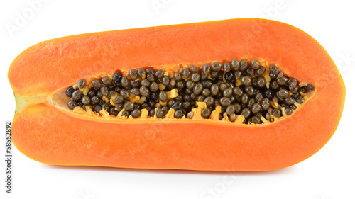 papaya in white background