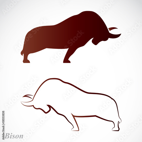 Vector image of an bison