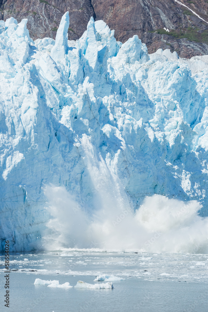 Ice calving at the Margerie Glacier Stock Photo | Adobe Stock