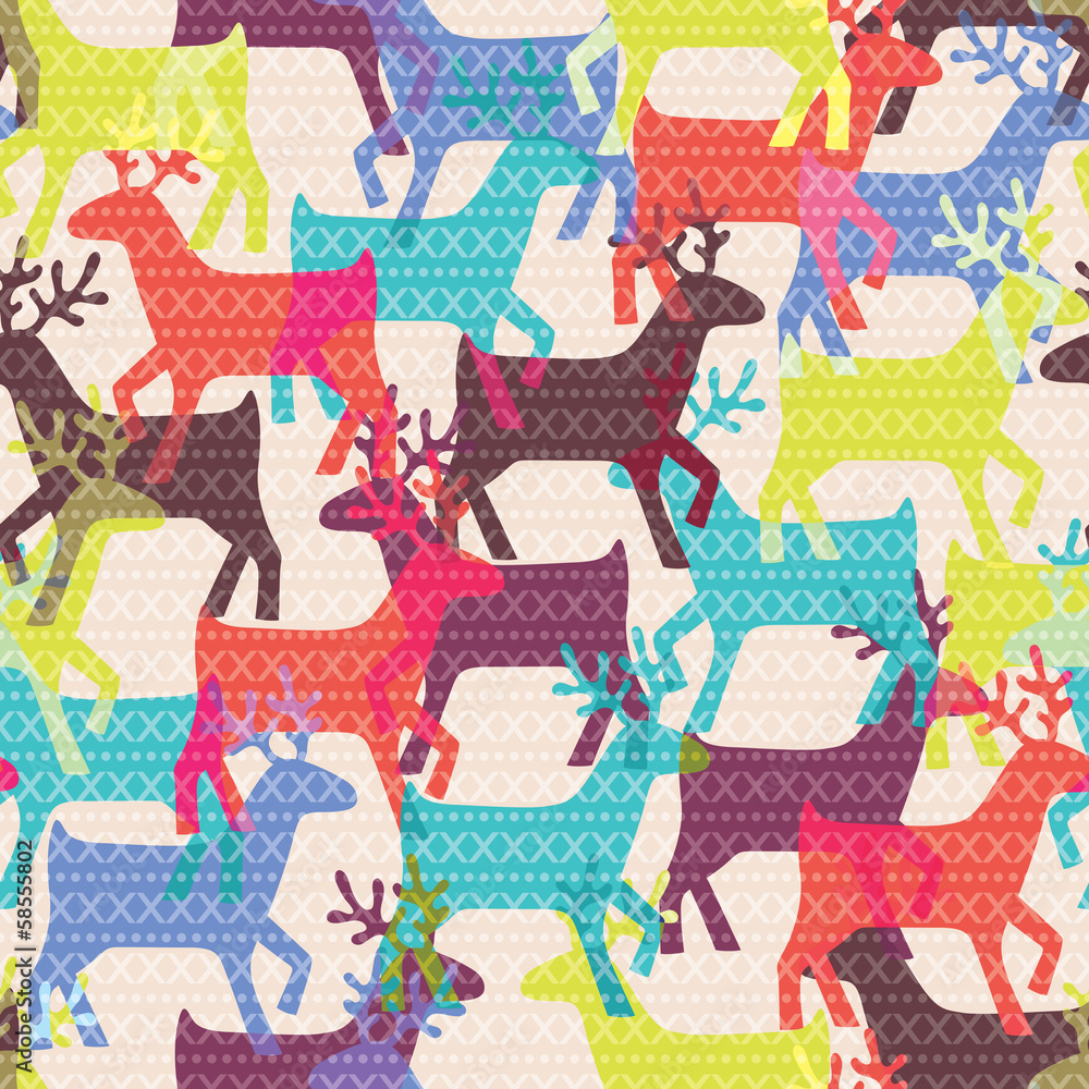 Christmas seamless pattern with deers