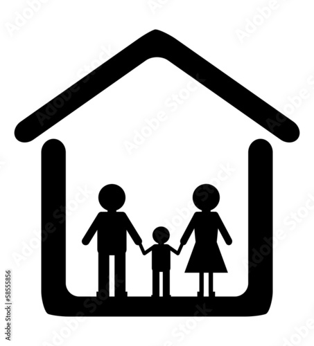 house with family inside