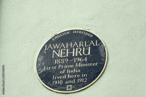 Blue Plaque for Jawaharal Nehru first prime minister of india photo