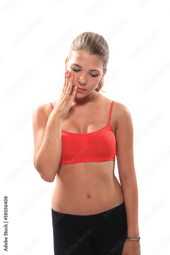 blond 20s girl pain gesture blond 20s girl pain gesture