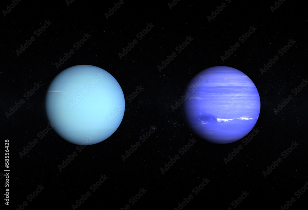 Naklejka premium Planets Uranus and Neptune