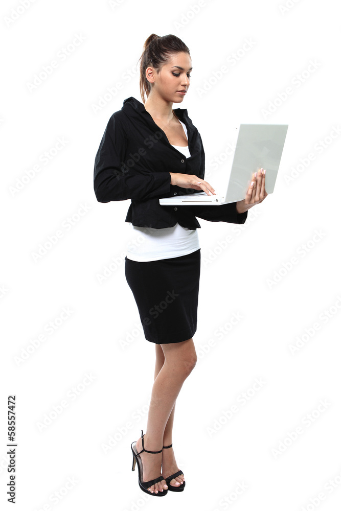 Young pretty business woman with notebook Young pretty business woman with notebook