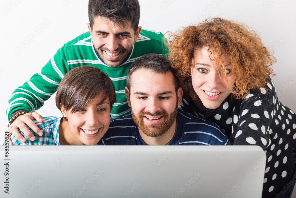Group of Students with Computer Group of Students with Computer