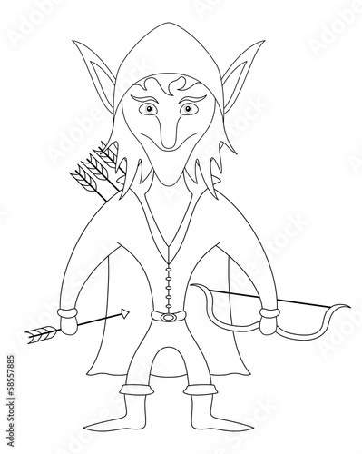 Elf archer, contour