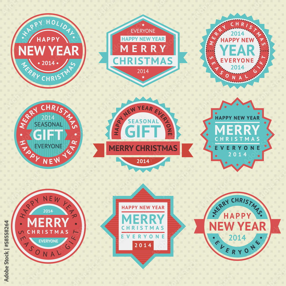 Set stickers for Christmas cards