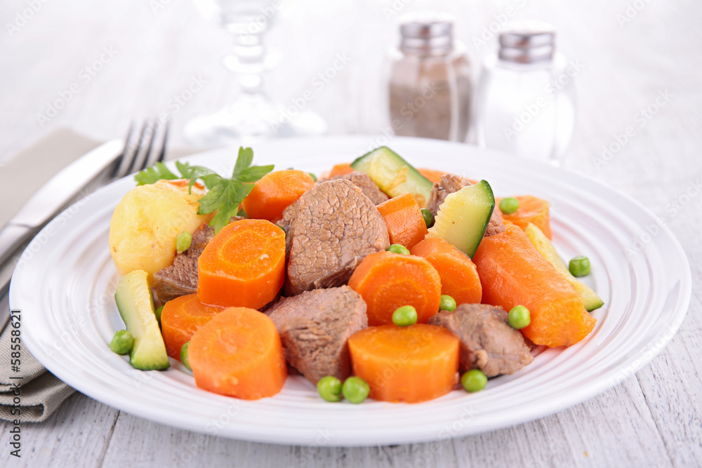 beef stew and vegetables