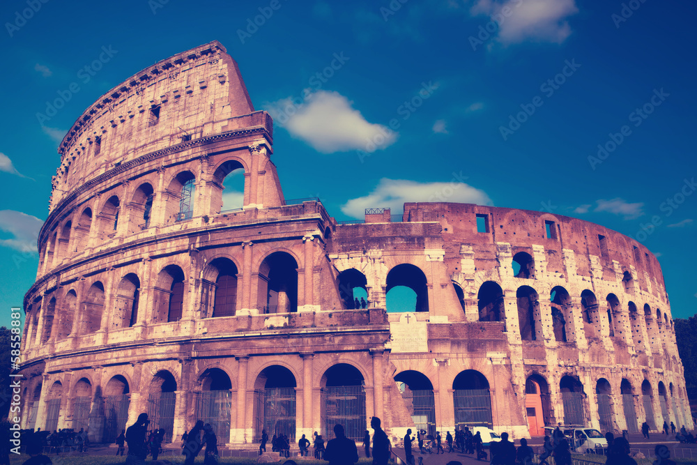 Italy. Rome.  Collosseo,with a retro effect