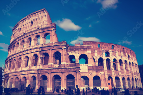 Italy. Rome. Collosseo,with a retro effect