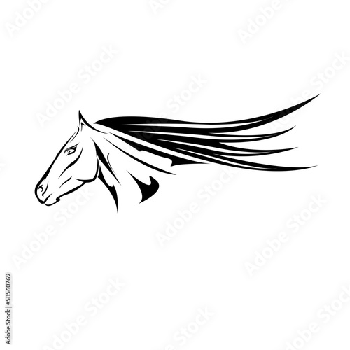 vector cartoon horse head. 2014 - Year of the Horse
