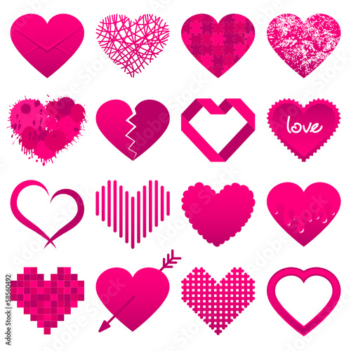 Abstract Iconset Hearts Pink