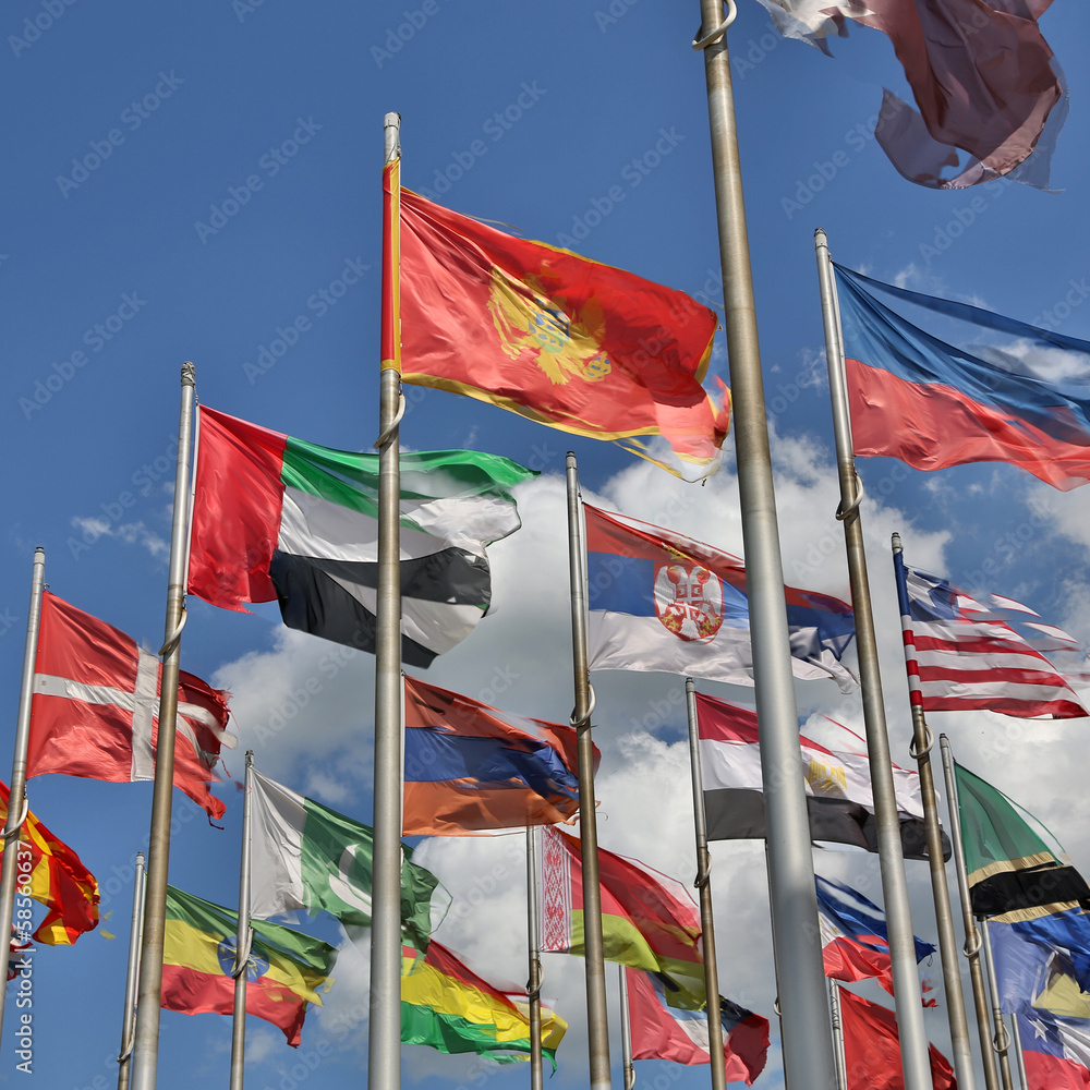 Flaggen der Welt - quatratischer Hintergrund Flaggen der Welt - quatratischer Hintergrund