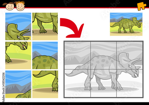 cartoon dinosaur jigsaw puzzle game
