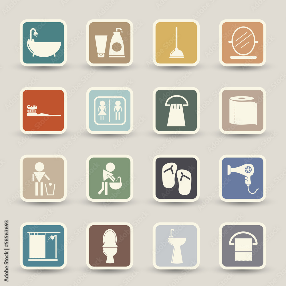 Bathroom icons Bathroom icons