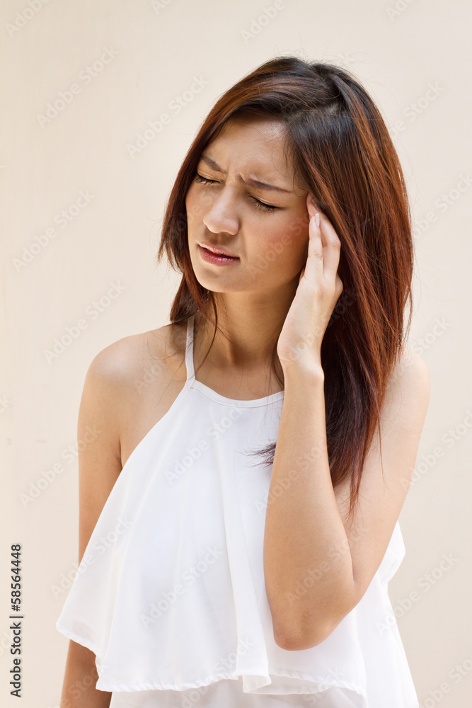 woman with headache, migraine, stress, insomnia, hangover woman with headache, migraine, stress, insomnia, hangover