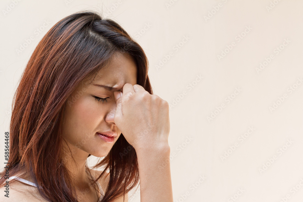 woman with headache, migraine, stress, insomnia, hangover woman with headache, migraine, stress, insomnia, hangover