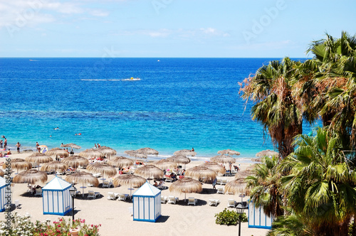 Beach of the luxury hotel  Tenerife island  Spain