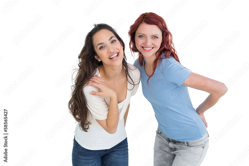 Portrait of two cheerful young female friends Portrait of two cheerful young female friends