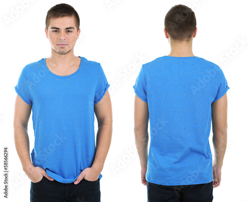T-shirt on young man in fro...