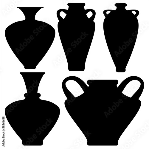 vases icons isolated on white background
