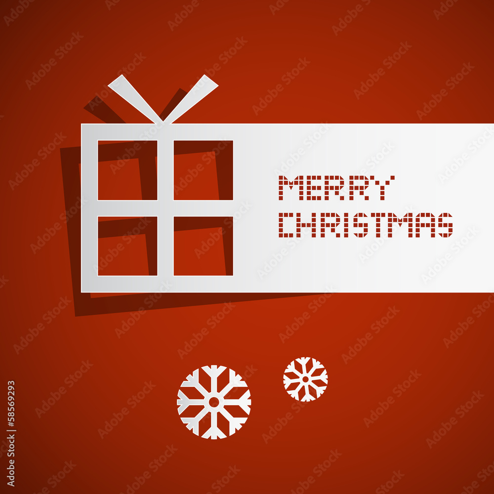 Red Abstract Vector Merry Christmas Background