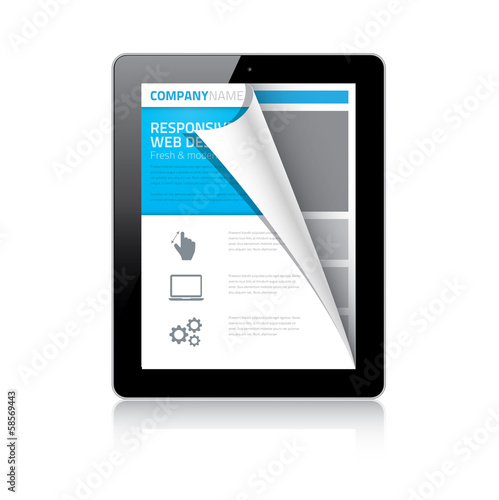 Modern responsive web design coding concept in tablet vector