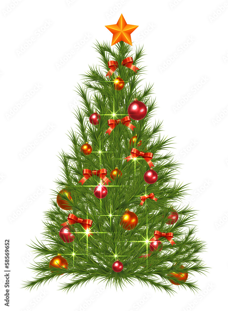 Decorated Christmas Fir Tree