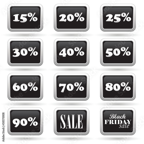 Black Friday Sale on the black with silver rectangular button