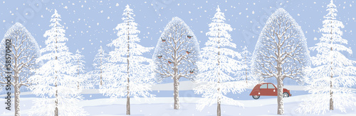 Background with winter landscape