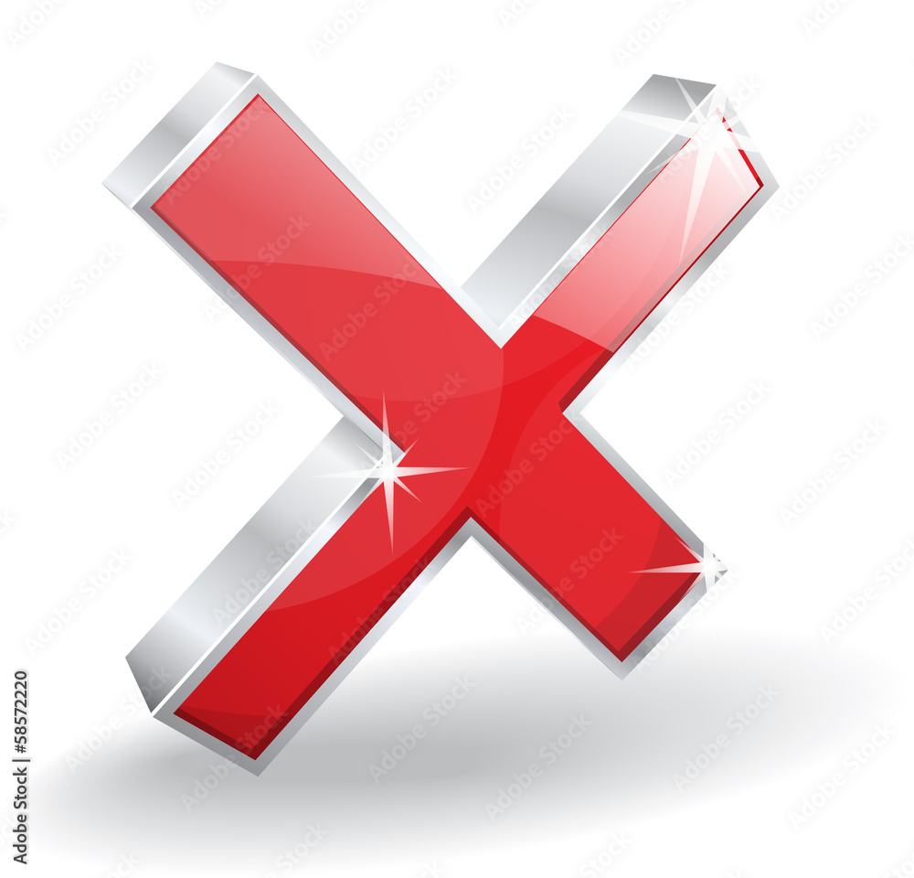 3d Glossy Cross Wrong Block Disable Denied Vector Icon 3d Glossy Cross Wrong Block Disable Denied Vector Icon